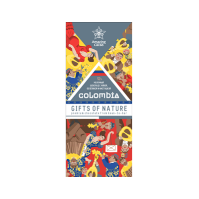 Amazing Cacao Шоколад молочный Колумбия 52% с айвой, облепихой и фисташкой (80 г)