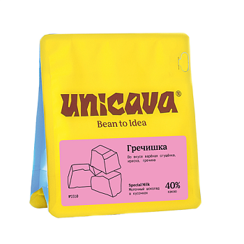 Unicava Шоколад в кусочках молочный 40% Гречишка