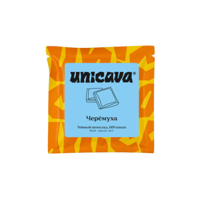 Unicava Шоколад в плитке темный 60% Черемуха